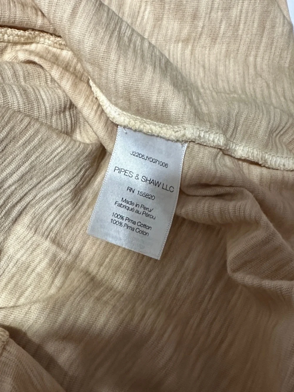 Veronica Beard Light Beige Flutter Sleeve Tee - Picture 5 of 5